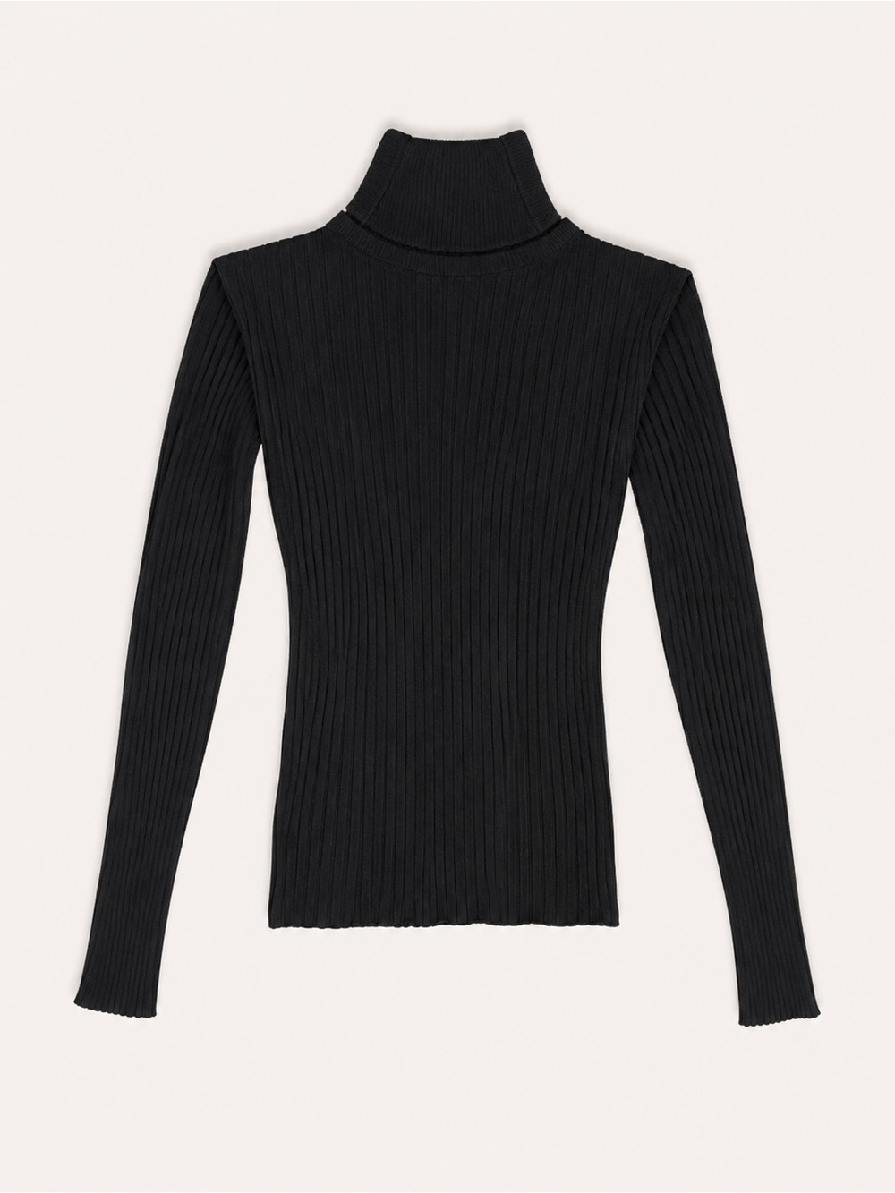 Better Be Black Ribbed Off-the-Shoulder Bodysuit | Long Sleeve | Size Medium